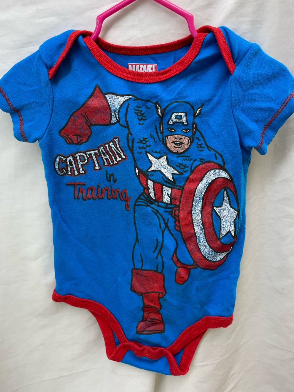 Marvel Captain America Baby Onesie - Blue & Red sz 18 mos